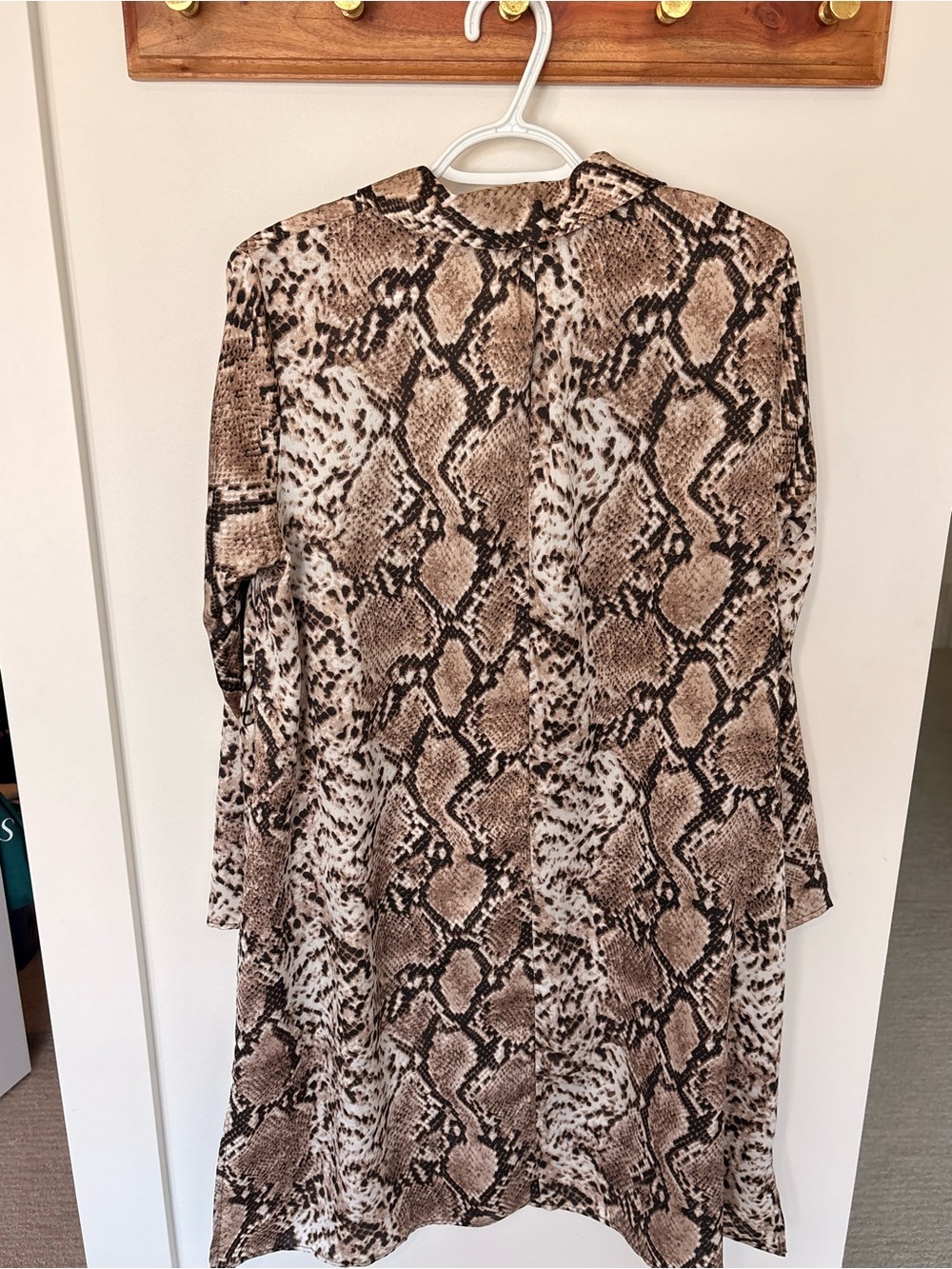Davi & Dani Brown, Cream and Black Snake-Print Midi Dress - Picture 6 of 6